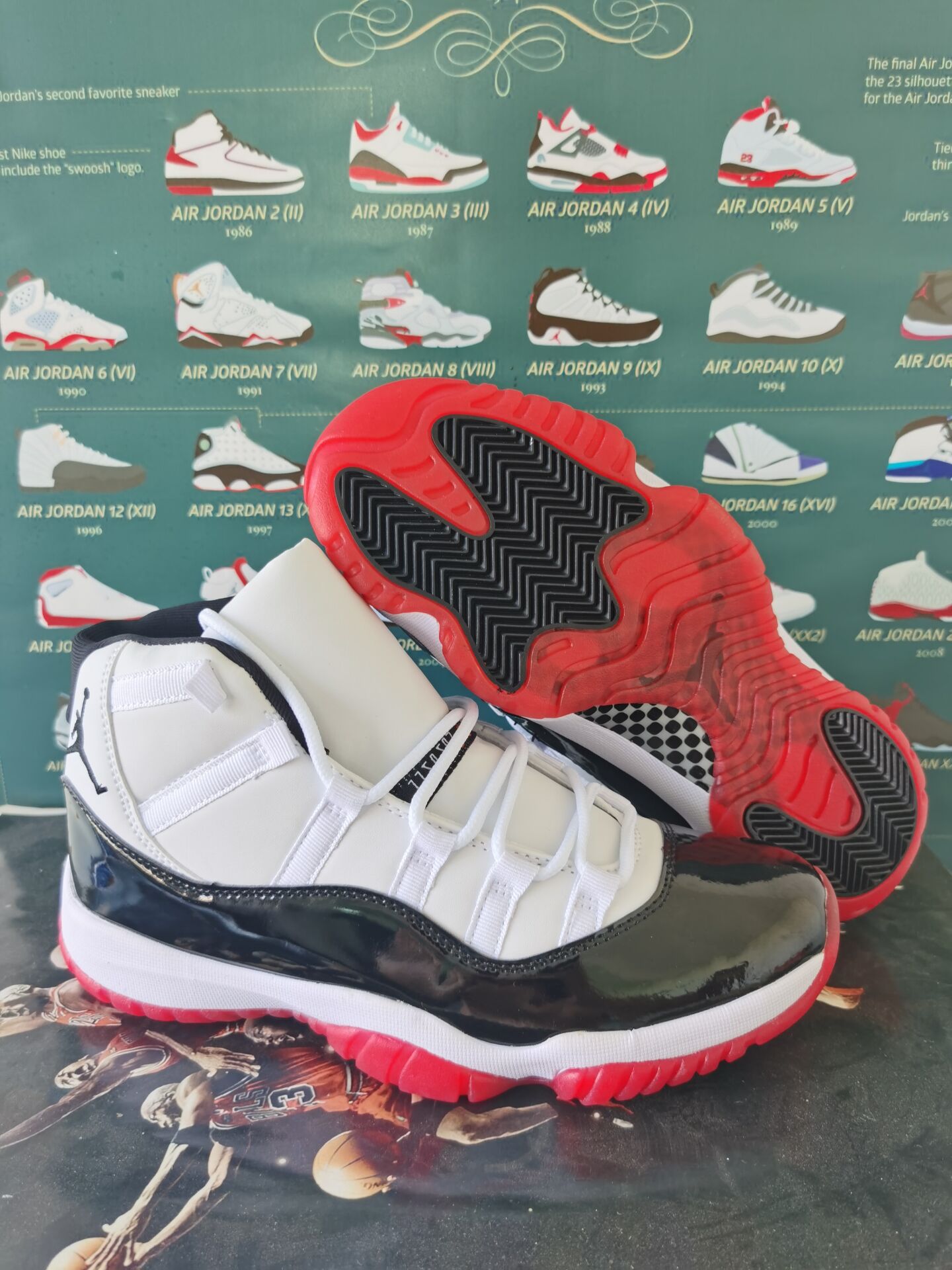 Women 2020 Air Jordan 11 High White Black Red Shoes